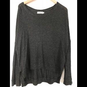 Dark Grey Velvet Sweater